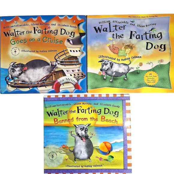 Penguin Group Other - 3 Walter The Farting Dog Book Lot Goes on a Cruise Banned from the Beach Colman